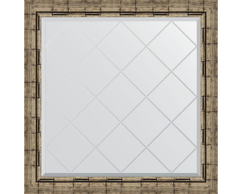 Заказать Зеркало Evoform Exclusive-G 83х83 BY 4308 с гравировкой в багетной раме - Серебряный бамбук 73 мм в магазине сантехники Santeh-Crystal.ru