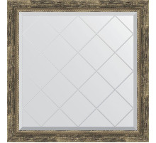 Зеркало Evoform Exclusive-G 83х83 BY 4307 с гравировкой в багетной раме - Старое дерево с плетением 70 мм