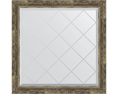 Заказать Зеркало Evoform Exclusive-G 83х83 BY 4307 с гравировкой в багетной раме - Старое дерево с плетением 70 мм в магазине сантехники Santeh-Crystal.ru