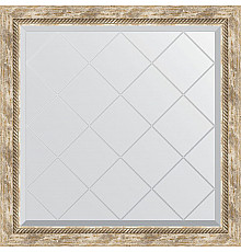 Зеркало Evoform Exclusive-G 83х83 BY 4306 с гравировкой в багетной раме - Прованс с плетением 70 мм