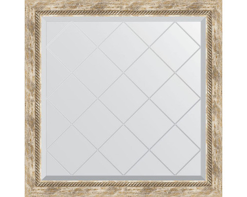 Приобрести Зеркало Evoform Exclusive-G 83х83 BY 4306 с гравировкой в багетной раме - Прованс с плетением 70 мм в магазине сантехники Santeh-Crystal.ru