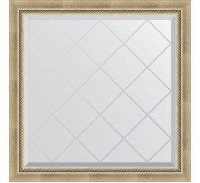 Зеркало Evoform Exclusive-G 83х83 BY 4304 с гравировкой в багетной раме - Состаренное серебро с плетением 70 мм