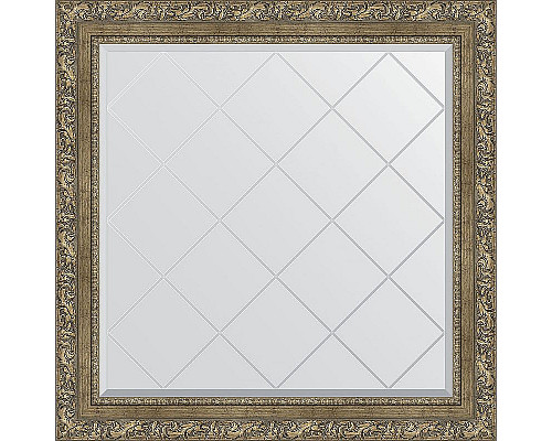 Купить Зеркало Evoform Exclusive-G 85х85 BY 4317 с гравировкой в багетной раме - Виньетка античная латунь 85 мм в магазине сантехники Santeh-Crystal.ru