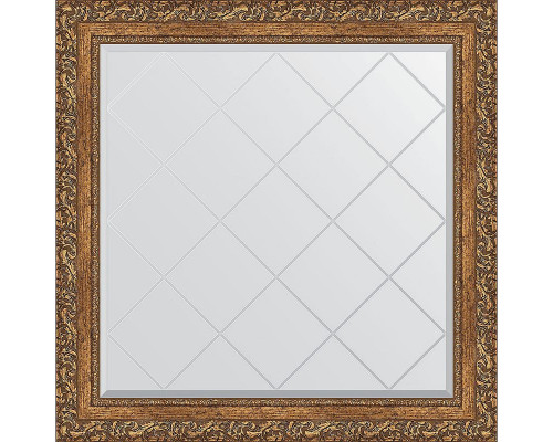 Заказать Зеркало Evoform Exclusive-G 85х85 BY 4314 с гравировкой в багетной раме - Виньетка бронзовая 85 мм в магазине сантехники Santeh-Crystal.ru