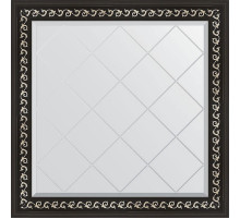 Зеркало Evoform Exclusive-G 85х85 BY 4311 с гравировкой в багетной раме - Черный ардеко 81 мм