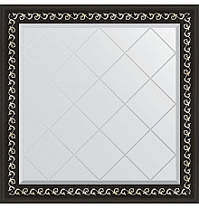 Зеркало Evoform Exclusive-G 85х85 BY 4311 с гравировкой в багетной раме - Черный ардеко 81 мм