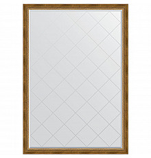 Зеркало Evoform Exclusive-G 183х128 BY 4477 с гравировкой в багетной раме - Состаренная бронза с плетением 70 мм