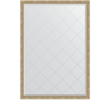 Зеркало Evoform Exclusive-G 183х128 BY 4476 с гравировкой в багетной раме - Состаренное серебро с плетением 70 мм