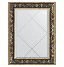 Зеркало Evoform Exclusive-G 91х69 BY 4121 с гравировкой в багетной раме - Вензель серебряный 101 мм