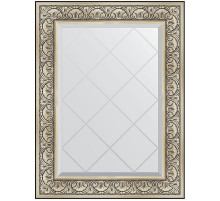 Зеркало Evoform Exclusive-G 92х70 BY 4123 с гравировкой в багетной раме - Барокко серебро 106 мм