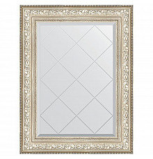 Зеркало Evoform Exclusive-G 93х70 BY 4125 с гравировкой в багетной раме - Виньетка серебро 109 мм