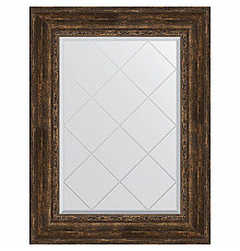 Зеркало Evoform Exclusive-G 95х72 BY 4129 с гравировкой в багетной раме - Состаренное дерево с орнаментом 120 мм