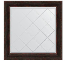 Зеркало Evoform Exclusive-G 89х89 BY 4334 с гравировкой в багетной раме - Темный прованс 99 мм