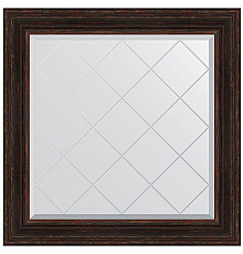 Зеркало Evoform Exclusive-G 89х89 BY 4334 с гравировкой в багетной раме - Темный прованс 99 мм
