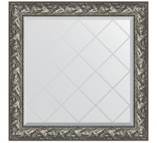 Зеркало Evoform Exclusive-G 89х89 BY 4329 с гравировкой в багетной раме - Византия серебро 99 мм