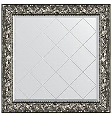 Зеркало Evoform Exclusive-G 89х89 BY 4329 с гравировкой в багетной раме - Византия серебро 99 мм
