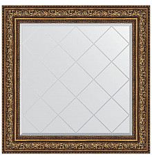 Зеркало Evoform Exclusive-G 90х90 BY 4341 с гравировкой в багетной раме - Виньетка состаренная бронза 109 мм