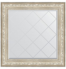 Зеркало Evoform Exclusive-G 90х90 BY 4340 с гравировкой в багетной раме - Виньетка серебро 109 мм