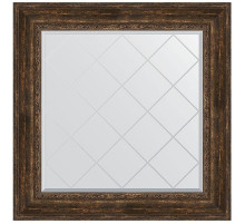Зеркало Evoform Exclusive-G 92х92 BY 4344 с гравировкой в багетной раме - Состаренное дерево с орнаментом 120 мм