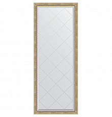 Зеркало Evoform Exclusive-G Floor 198х78 BY 6302 с гравировкой в багетной раме - Состаренное серебро с плетением 70 мм