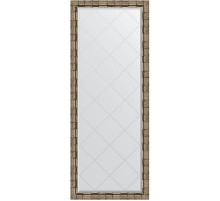 Зеркало Evoform Exclusive-G Floor 198х78 BY 6307 с гравировкой в багетной раме - Серебряный бамбук 73 мм