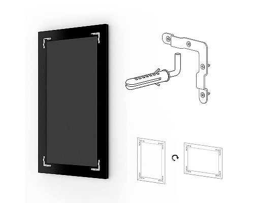 Заказать Зеркало Evoform Exclusive 86х56 BY 1140 с фацетом в багетной раме - Алюминий 90 мм в магазине сантехники Santeh-Crystal.ru