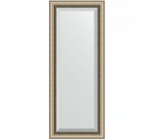 Зеркало Evoform Exclusive 133х53 BY 1152 с фацетом в багетной раме - Состаренное серебро с плетением 70 мм