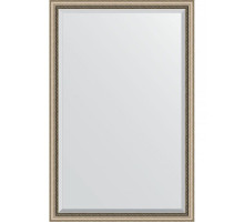 Зеркало Evoform Exclusive 173х113 BY 1212 с фацетом в багетной раме - Состаренное серебро с плетением 70 мм