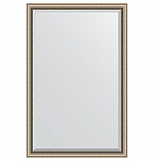 Зеркало Evoform Exclusive 173х113 BY 1212 с фацетом в багетной раме - Состаренное серебро с плетением 70 мм