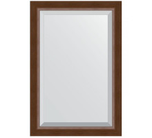 Зеркало Evoform Exclusive 92х62 BY 1177 с фацетом в багетной раме - Орех 65 мм