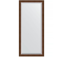 Зеркало Evoform Exclusive 162х72 BY 1207 с фацетом в багетной раме - Орех 65 мм