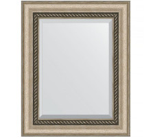 Зеркало Evoform Exclusive 53х43 BY 1354 с фацетом в багетной раме - Состаренное серебро с плетением 70 мм