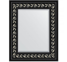 Зеркало Evoform Exclusive 55х45 BY 1357 с фацетом в багетной раме - Черный ардеко 81 мм