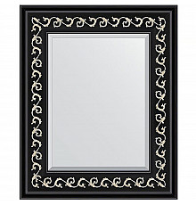 Зеркало Evoform Exclusive 55х45 BY 1357 с фацетом в багетной раме - Черный ардеко 81 мм