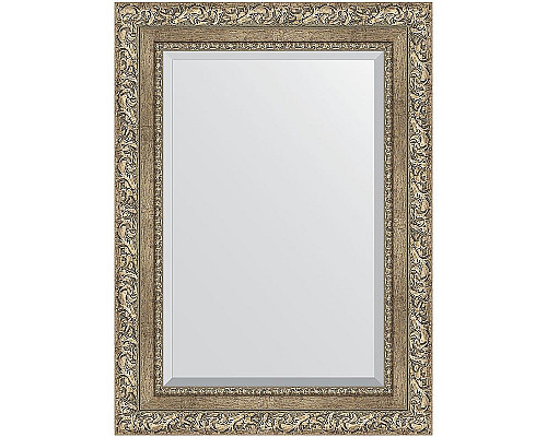 Приобрести Зеркало Evoform Exclusive 75х55 BY 3383 с фацетом в багетной раме - Виньетка античное серебро 85 мм в магазине сантехники Santeh-Crystal.ru