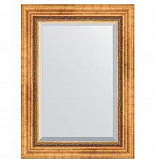 Зеркало Evoform Exclusive 76х56 BY 3386 с фацетом в багетной раме - Римское золото 88 мм