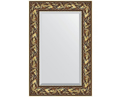 Приобрести Зеркало Evoform Exclusive 89х59 BY 3415 с фацетом в багетной раме - Византия золото 99 мм в магазине сантехники Santeh-Crystal.ru