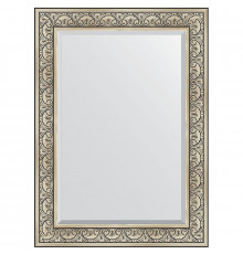 Зеркало Evoform Exclusive 110х80 BY 3476 с фацетом в багетной раме - Барокко серебро 106 мм