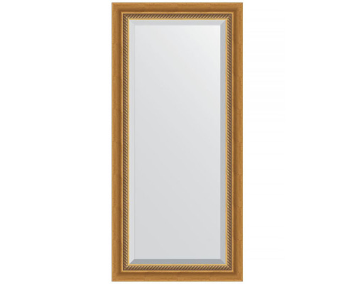 Купить Зеркало Evoform Exclusive 113х53 BY 3483 с фацетом в багетной раме - Состаренное золото с плетением 70 мм в магазине сантехники Santeh-Crystal.ru