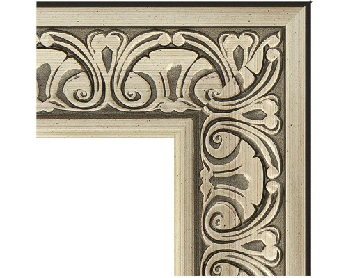 Купить Зеркало Evoform Exclusive 120х60 BY 3502 с фацетом в багетной раме - Барокко серебро 106 мм в магазине сантехники Santeh-Crystal.ru