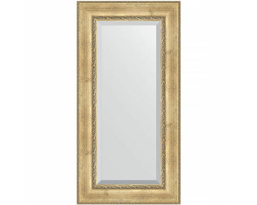 Приобрести Зеркало Evoform Exclusive 122х62 BY 3506 с фацетом в багетной раме - Состаренное серебро с орнаментом 120 мм в магазине сантехники Santeh-Crystal.ru