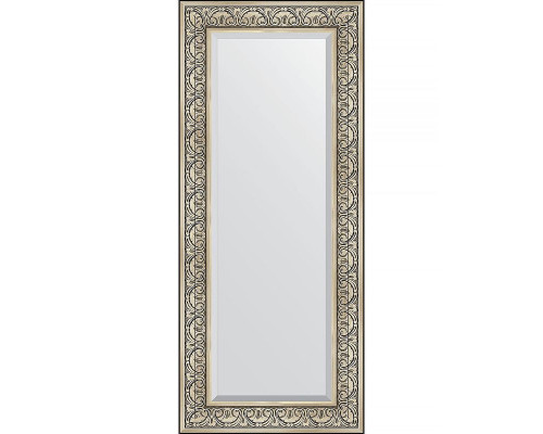 Приобрести Зеркало Evoform Exclusive 140х60 BY 3528 с фацетом в багетной раме - Барокко серебро 106 мм в магазине сантехники Santeh-Crystal.ru