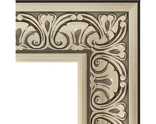 Приобрести Зеркало Evoform Exclusive 140х60 BY 3528 с фацетом в багетной раме - Барокко серебро 106 мм в магазине сантехники Santeh-Crystal.ru