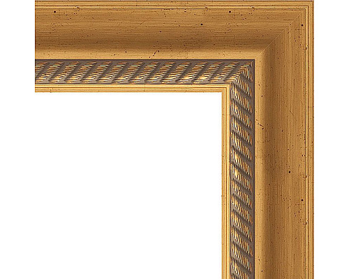 Купить Зеркало Evoform Exclusive 143х58 BY 3535 с фацетом в багетной раме - Состаренное золото с плетением 70 мм в магазине сантехники Santeh-Crystal.ru