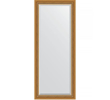 Зеркало Evoform Exclusive 153х63 BY 3561 с фацетом в багетной раме - Состаренное золото с плетением 70 мм