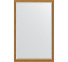 Зеркало Evoform Exclusive 173х113 BY 3613 с фацетом в багетной раме - Состаренное золото с плетением 70 мм
