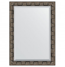 Зеркало Evoform Exclusive 103х73 BY 1196 с фацетом в багетной раме - Серебряный бамбук 73 мм