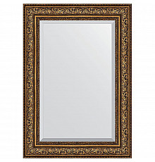 Зеркало Evoform Exclusive 100х70 BY 3453 с фацетом в багетной раме - Виньетка состаренная бронза 109 мм