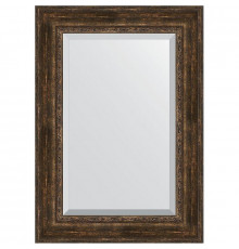 Зеркало Evoform Exclusive 120х72 BY 3456 с фацетом в багетной раме - Состаренное дерево с орнаментом 120 мм