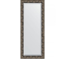 Зеркало Evoform Exclusive 143х58 BY 1166 с фацетом в багетной раме - Серебряный бамбук 73 мм